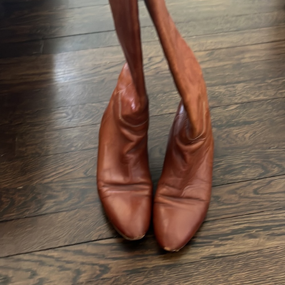 LOEFFLER RANDALL Leather wedge Riding Boots - Picture 3 of 6